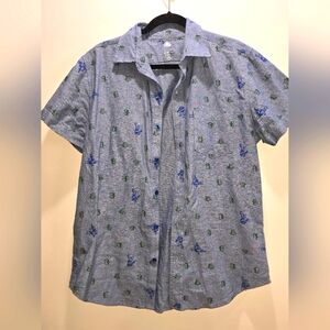 DISNEY TOY STORY BUZZ LIGHTYEAR ALIEN BUTTON FRONT SHIRT SIZE M